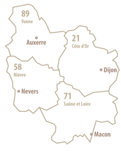Kaart van Bourgogne